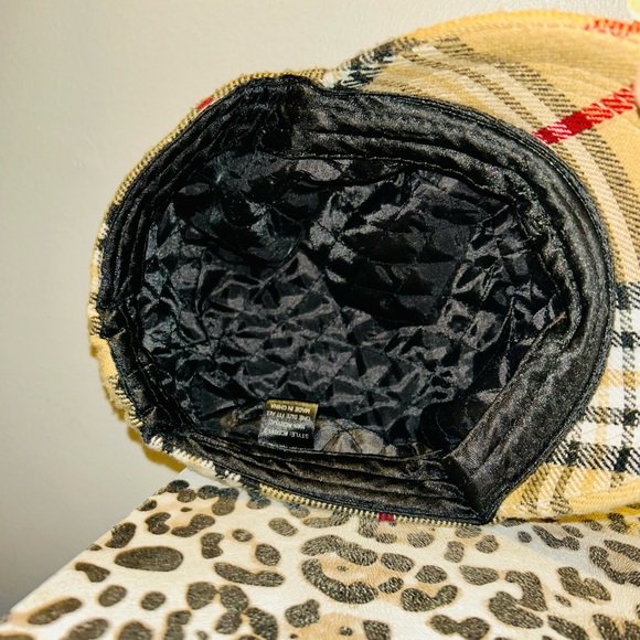 Tan and Red Plaid Hat with Casual Style - Picture 12 of 12